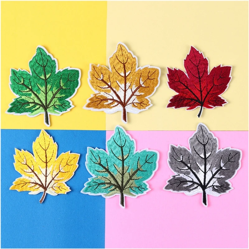 

9 Piece Multicolor Maple Leaf Sew/Iron On Appliques Embroidery Patches for Clothing Art Crafts DIY Badge Stickers Decor T-Shirt