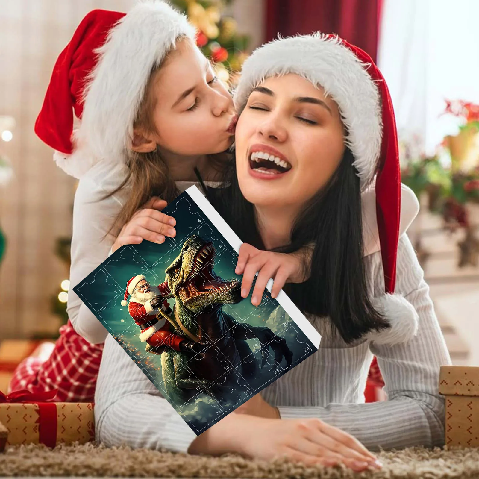 Милый Рождественский календарь с навесом динозавр яйцо забавное украшение на