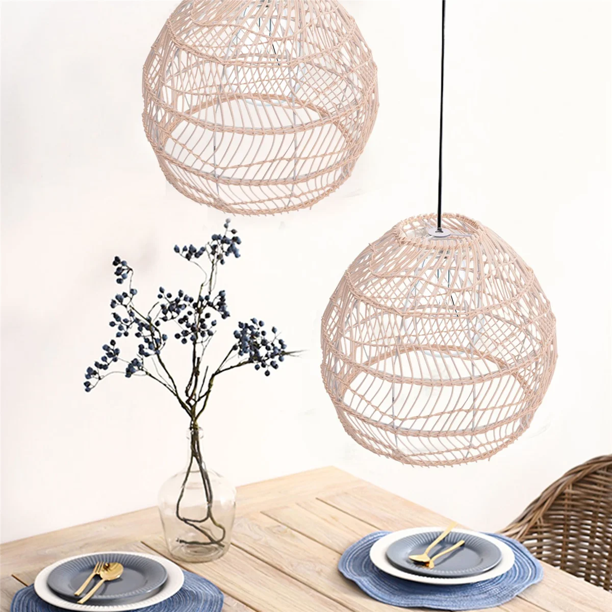 

Rattan Lamp Pendant Light Vintage Hanging Lamp Shades E27 Living Room Dining Room Home Decor Cafe Restaurant Hanglamp