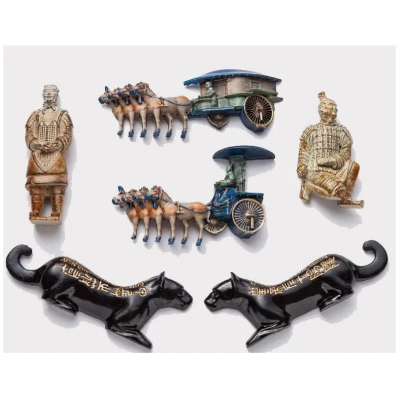 

Chinese Xi'an Province Travelling Souvenirs Fridge Magnets Terra-Cotta Warriors Magnetic Stickers for Refrigerator Home Decor