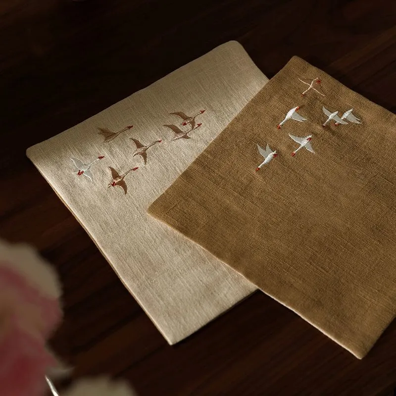 

Двустороннее хлопковое льняное полотенце с узором птиц