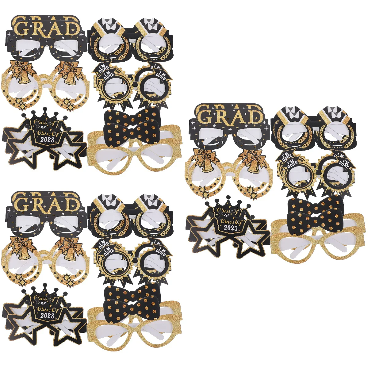 

36 Pcs Graduation Cap Decoration Season Paper Glasses Party Eyewear 2023 Frames Eyeglasses Props