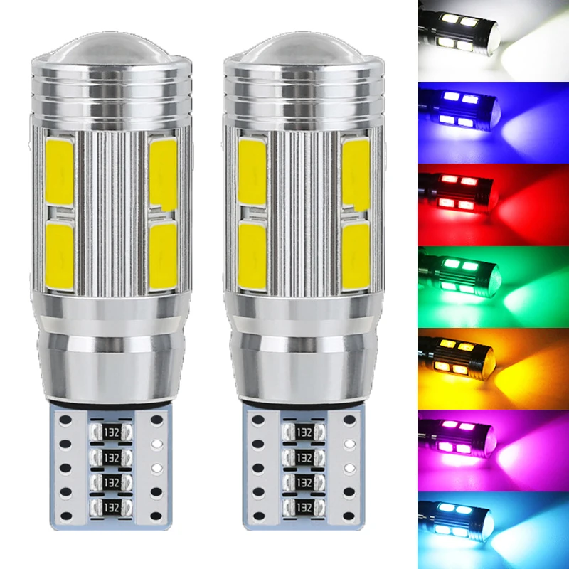 

2pcs T10 10SMD Car LED Light Bulb High Brightness Signal Lambs 5730 Led Light 12V 6500K Car Headlight Automotive Accessories