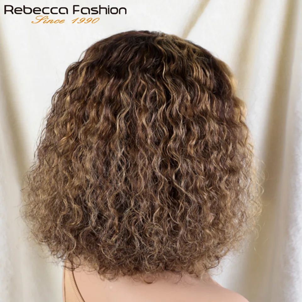 Выделите короткий боб Джерри вьющиеся человеческие волосы парики для женщин