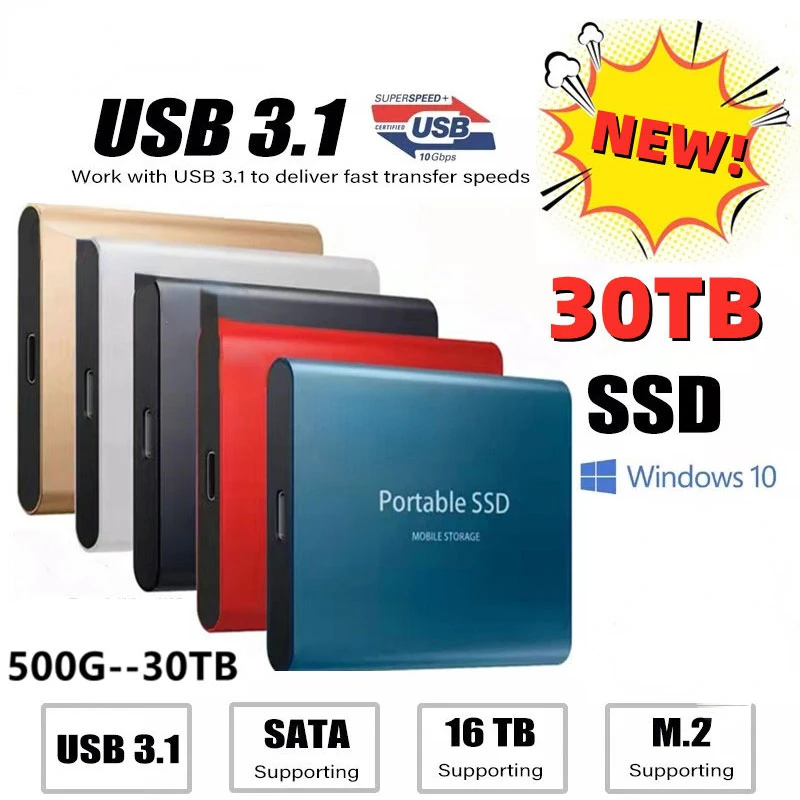 SSD 500GB 1TB Hard Drive External Type-C High Speed USB3.1 2