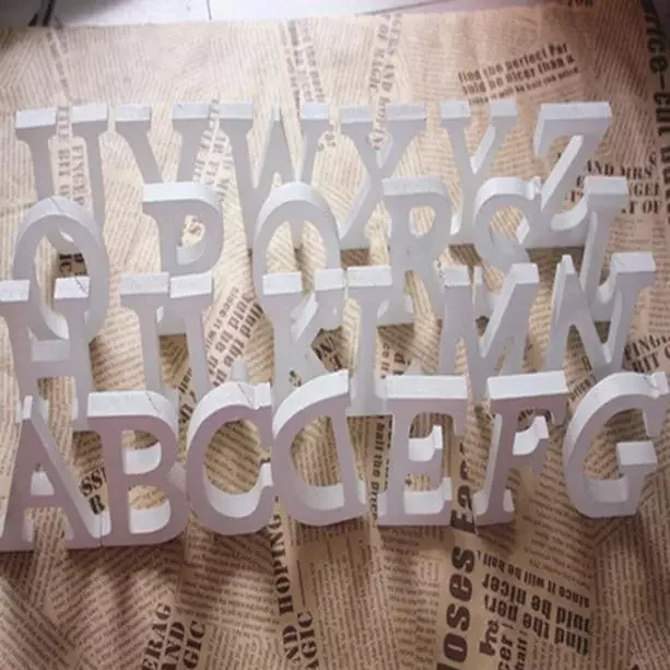 

1pc Diy Freestanding Wood Wooden Letters White Alphabet Wedding Birthday Party Home Decorations Personalised Name Design QQLIFE