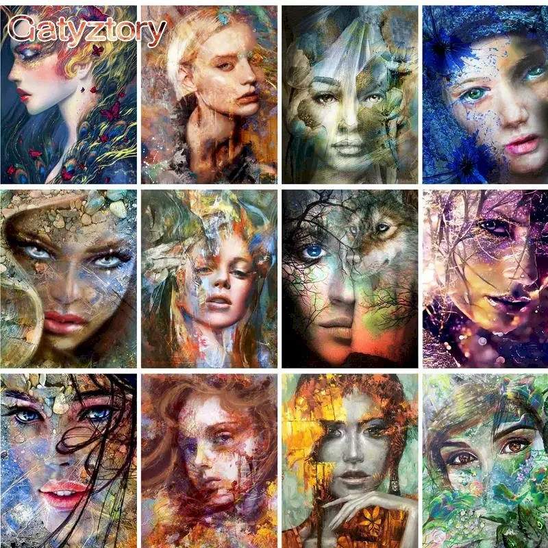 

GATYZTORY 60x75cm Painting By Number Kit With Frame Color Women Figure Picture By Numbers Acrylic Paints DIY Craft For Home Deco