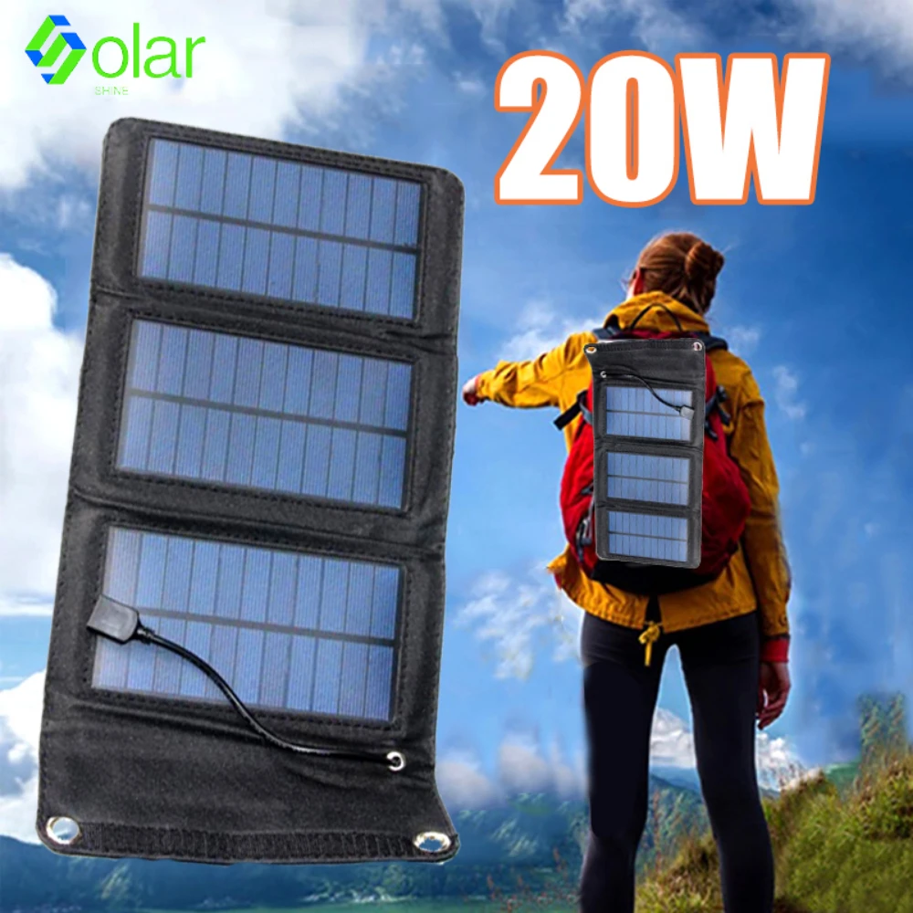 

Outdoor USB Portable Solar Panel For Mobile Phone Battery Hiking Camping Foldable Solar Plate Emergency Power Solar Cell Charger