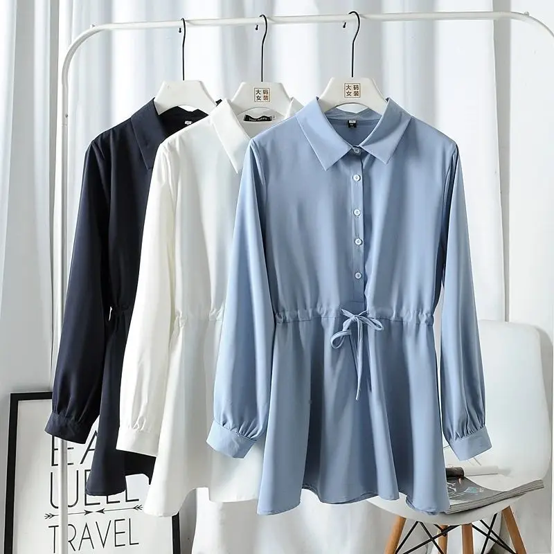 Модные рубашки с длинным рукавом женские для кукол платья большого размера