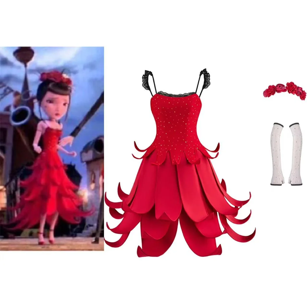 Джек и кукушка акация Мисс косплей костюм женское сексуальное красное платье