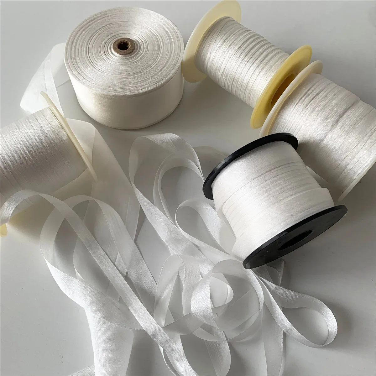 

20mmX90m Undyed 100% Pure Silk Satin Ribbon Hand Dyed For Sewing Embroidery Needlework Handcraft Christmas Decor