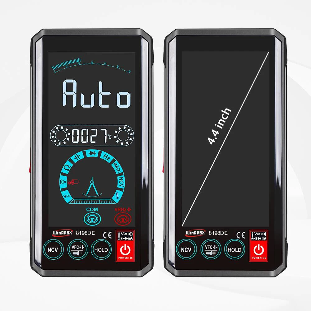 

Portable Multimeter Intelligent Voice Control Broadcast 4.4Inch Touching Screen Multimeter Measurement Multi-function Multimeter