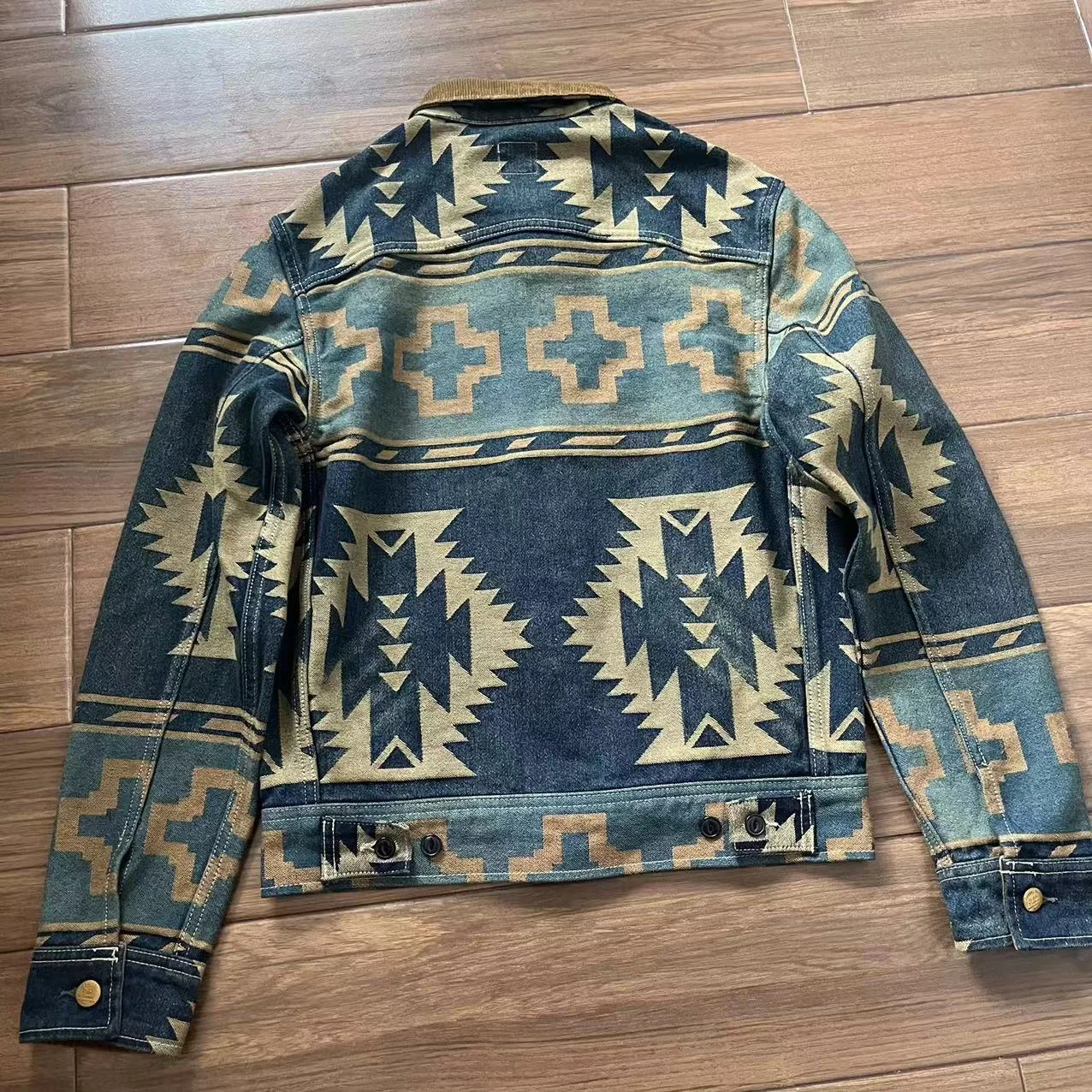 RRL 30-летие в западном стиле жаккардовая джинсовая куртка американском ретро