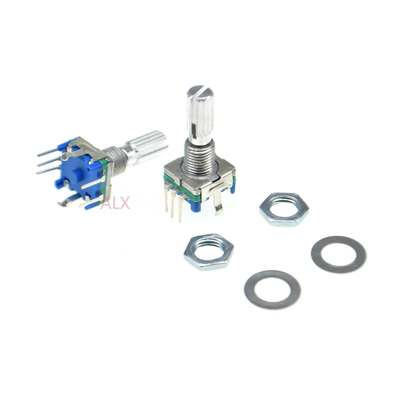 

5 шт. EC11 Поворотный энкодер на 360 градусов с переключателем аудио цифровой потенциометр ручка длинный 20 мм 5PIN Кнопка кодирования ручка переключателя