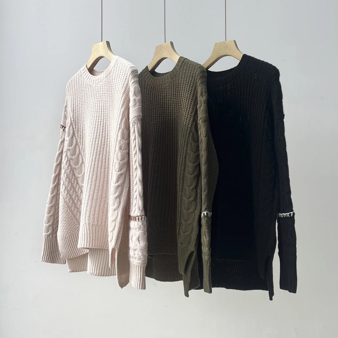 

Chunky Knit Cashmere Sweater Women Pullovers