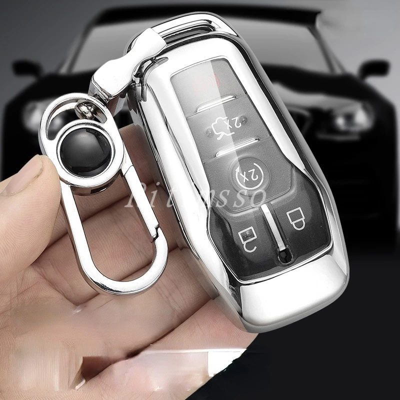 

Soft Tpu Car Key Case Fob Cover for Ford Fusion Mondeo Mustang F-150 Explorer Edge 2015 2016 2017 2018 Car Accessories