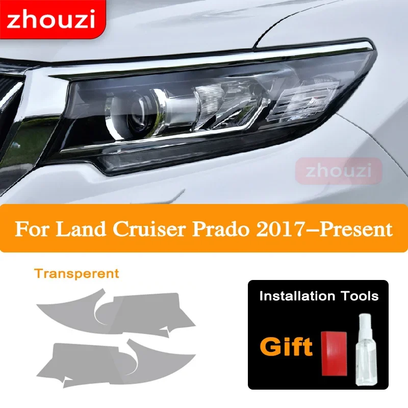 

Для Toyota Land Cruiser Prado 150 2018 2019 2020, тонировка для автомобильных фар, Черная защитная пленка, прозрачная наклейка из ТПУ, аксессуары