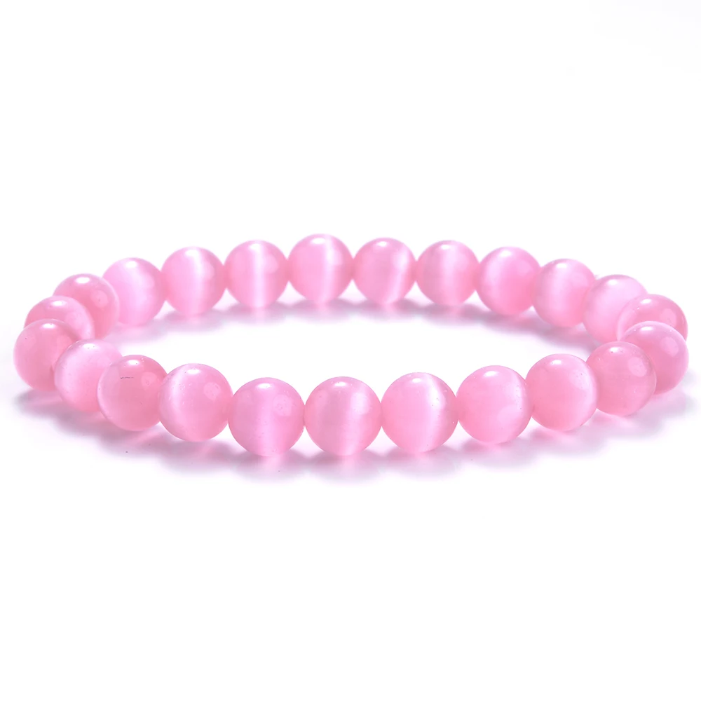 Натуральный браслет 8 мм кошачий глаз многоцветные браслеты с лунным камнем