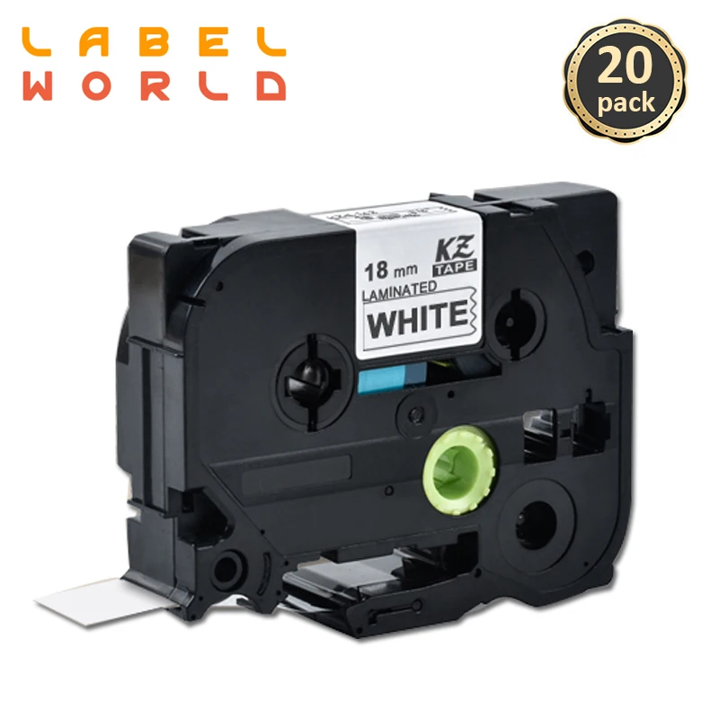 

20pcs/lot 18mm*8m TZ 241 TZ241 TZE241 Black on white Laminated Label Tape Compatible for Brother P touch tz-241 tze-241