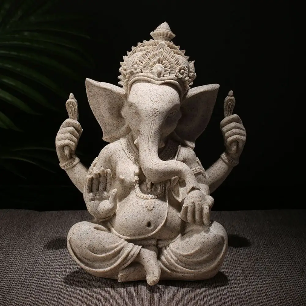 Статуэтка слона из песчаника Ganesha Индия сидящая статуэтка украшение песчаная