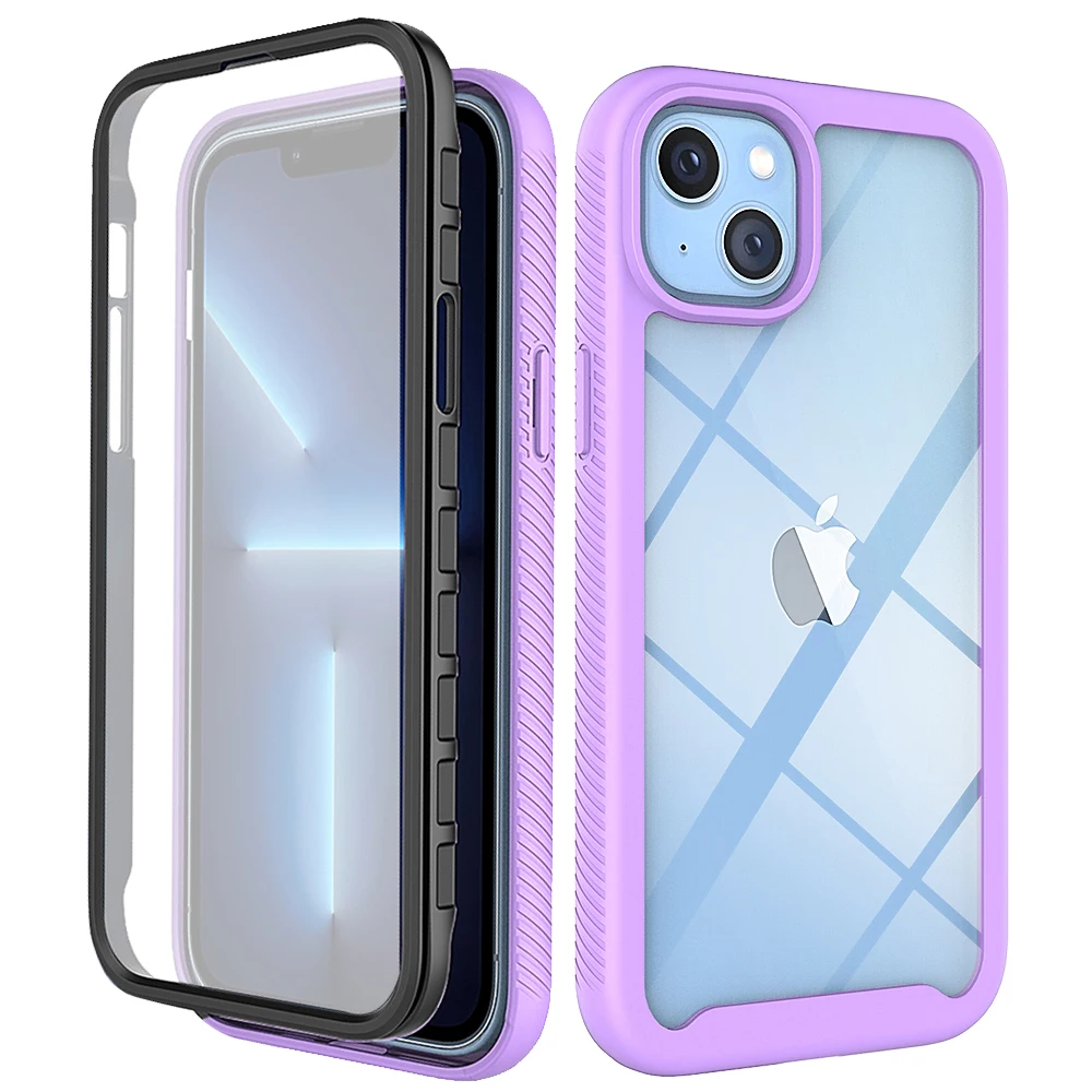 

Full-Body Case IPhone IPhone 14 Plus Case with Built In Screen Protector Three In One Military Protective Shockproof Phone Case