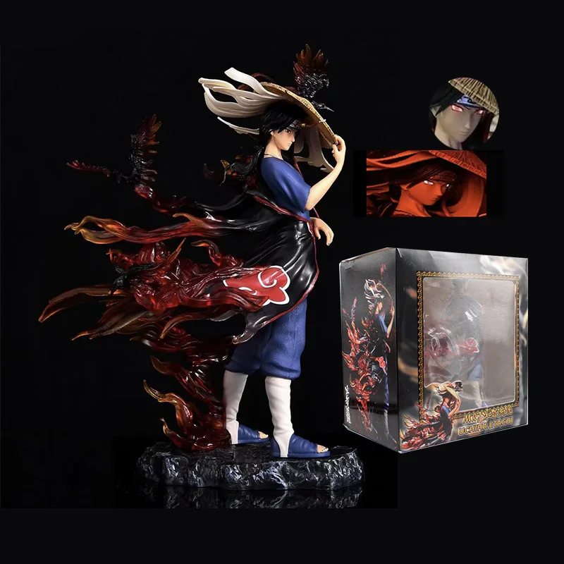 

29cm Naruto Uchiha Itachi Anime Figures PVC Action Figurine Eyes can Shine Collectible Model Gifts Kids Toys Ornament Decoration