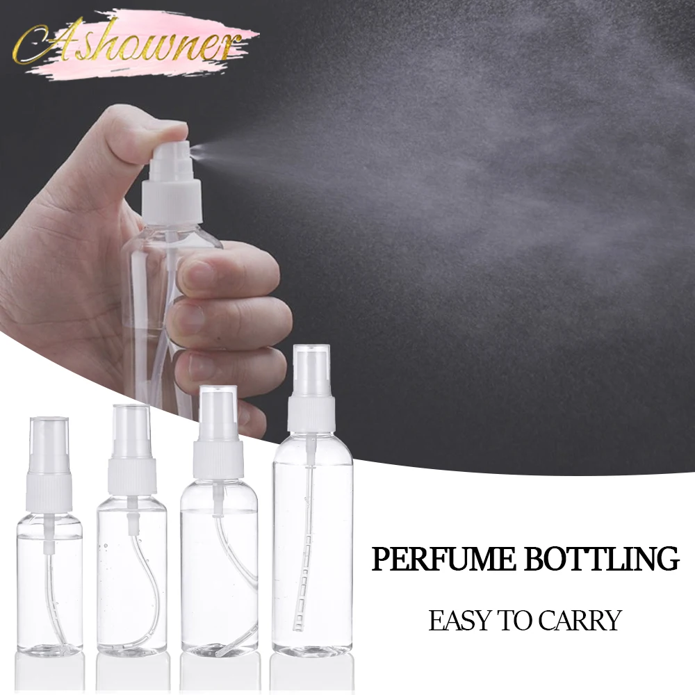 

Многоразовые бутылки, пустой флакон с распылителем, портативный дорожный контейнер, прозрачный пластиковый флакон для духов, распылитель с...