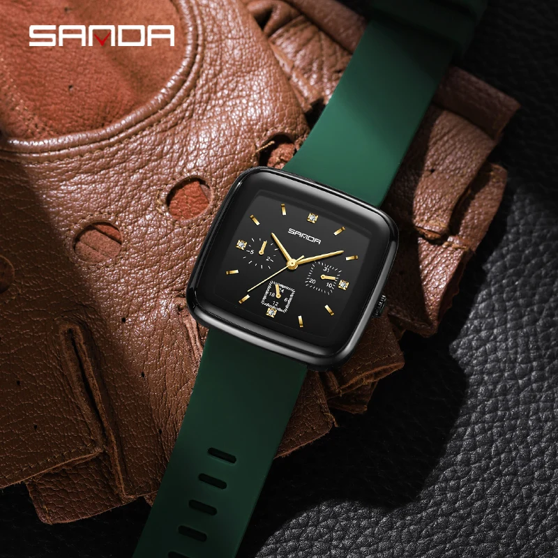 

SANDA 1112 New Design Personality Fashion Watches Luxury Men's Leather Business Quartz Watch Leisure Sports Running Wristwatches