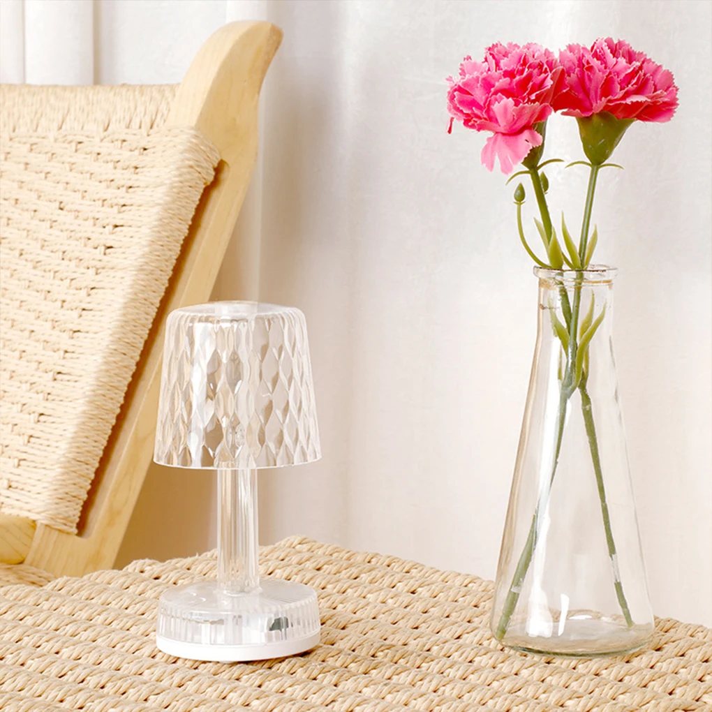 

Bedside Lamp Crystal Touch Control 3 Color Home Night Light Ornament