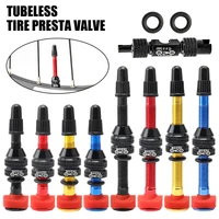 2pcs bike tubeless tire fv presta valve aluminum 40mm60mm tubeless tyre valve core parts with valve tool bicycle accessories