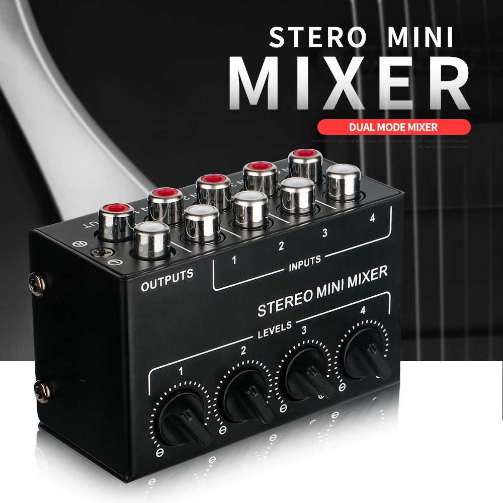 

CX400 Mini Stereo Rca 4-Channel Passive Mixer Small Mixer audio mixing console Mixer Stereo Dispenser for live and studio use