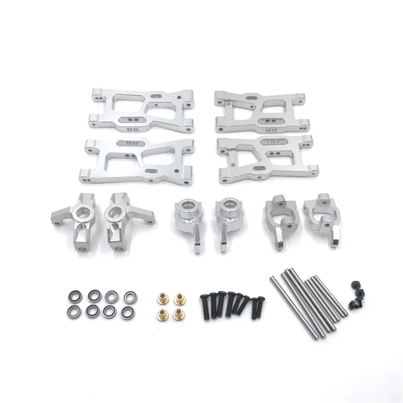 Metal Steering Cup Swing Arm Upgrade Parts Kit for WLtoys 144001 1/14 124018 124019 1/12 RC Car Accessories,Silver