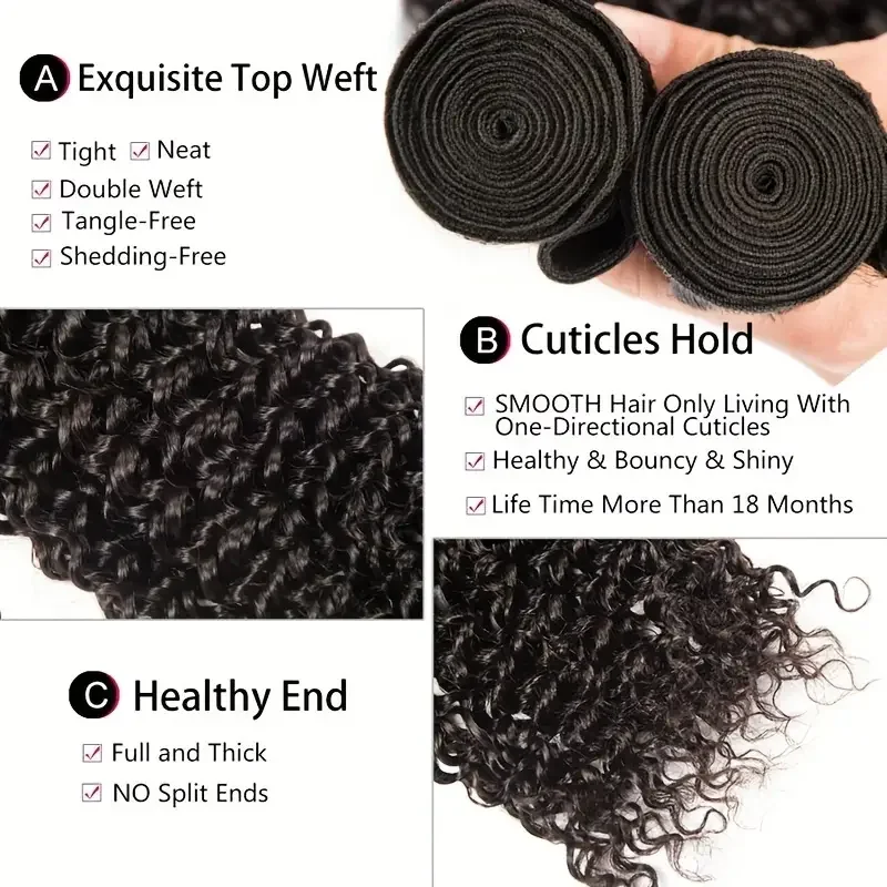 Фото Пучки волос 12A Kinky Curly, 1-4 шт., пучки волос Water Wave, натуральные человеческие волосы, 30 дюймов, глубокие кудри, наращивание волос, Tissage Cheveux Humains. №4