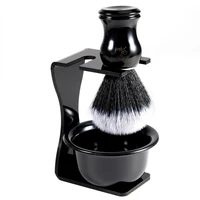 shaving brush badger hair 26mm wood handle clear acrylic stand stainless steel bowl for men wet shave brushes set gift
