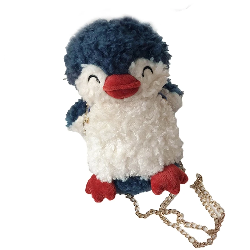 

Plush Penguin Women Crossbody Messenger Shoulder Bag Cute Fluffy Chain Strap Cartoon Satchel Girl Kids Lolita Casual Bag