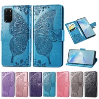 butterfly embossed flip wallet case cover for samsung s22 ultra s21 s20 s10 s9 s8 s7 edge s21fe s20fe for galaxy note 20 10 9 8