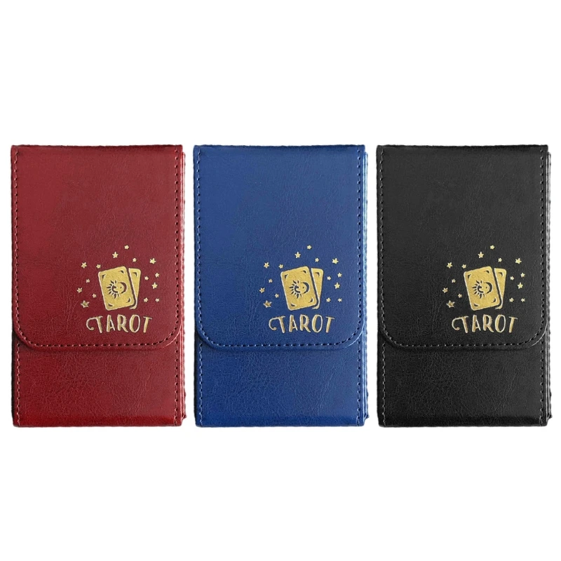 

E9LE PU Leather Tarot for CASE Tarot Cards Box Container Collection CCG MTG Board Game Card Sleeve Holder Box