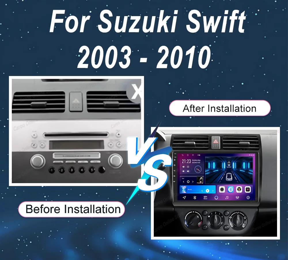 Фото Автомагнитола Android 15 для Suzuki Swift 2003-2010: Мультимедийный плеер, Carplay, GPS, DVD, головное устройство №1