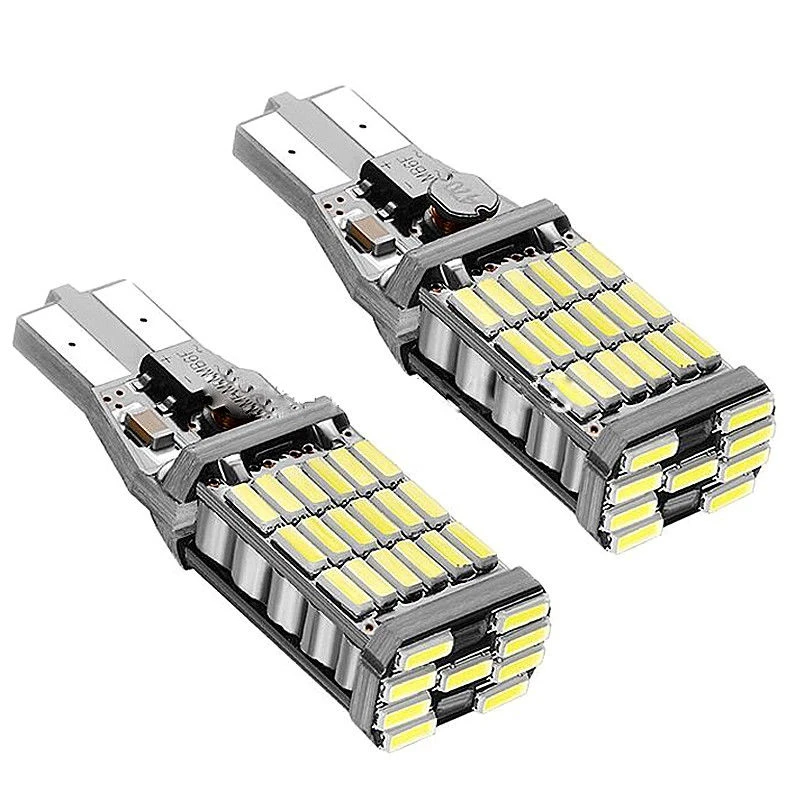 6 шт. автомобильные лампы для фонарей: 2 T15 W16W 45 SMD 4014 фонари фонарей белые и 4 T10 168 W5W