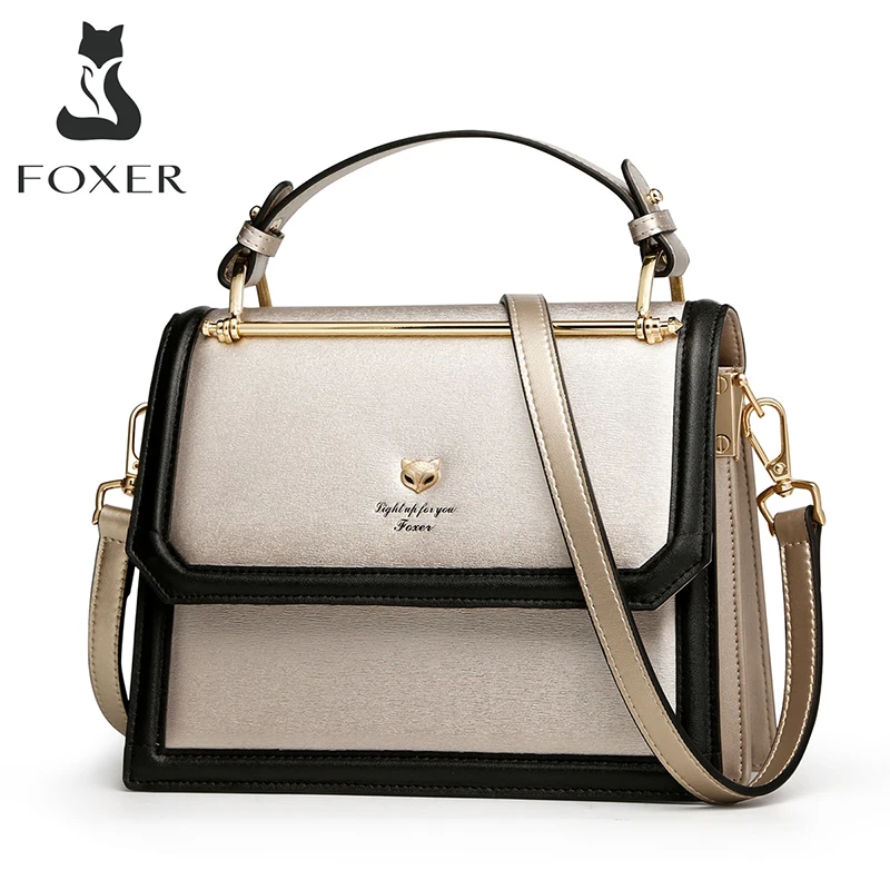 FOXER Brand Women's Crossbody Bag Accordion Design Shoulder Bags Split Leather Messenger Female New Fashion Lady Purse | Багаж и сумки