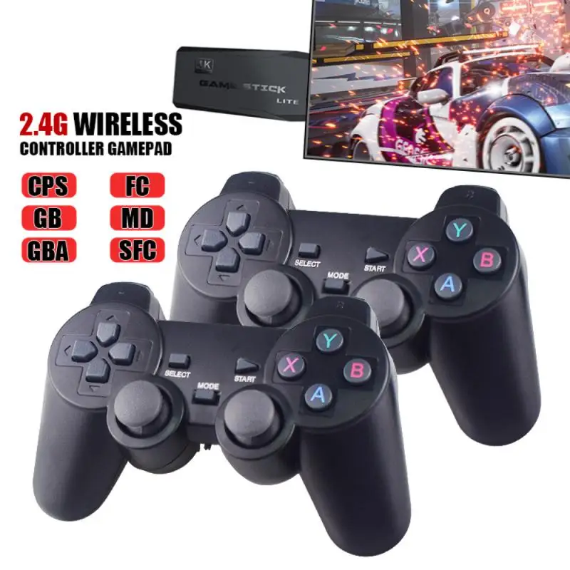 M8 4K HD Video 64GB Game Console 2.4G Double Wireless Controller For PS1/FC/GBA/MD Retro TV Dendy Game Console 10000 Games Stick