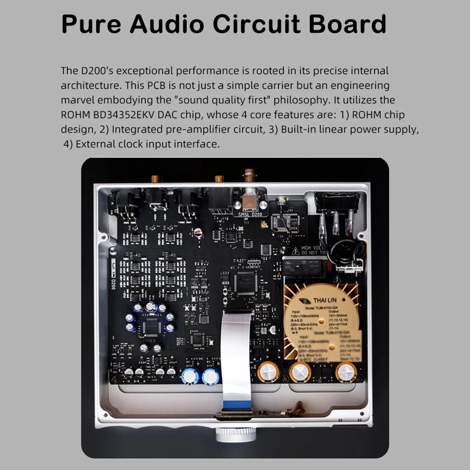 SMSL D200 Hi-Res аудиодекодер с чипом ROHM BD34352EKV DAC, XU316 MQA, USB, оптическим, коаксиальным и Bluetooth входами, внешним тактовым входом 10 МГц. (art.: 3920dd09eabdf) - 3920dd09eabdf
