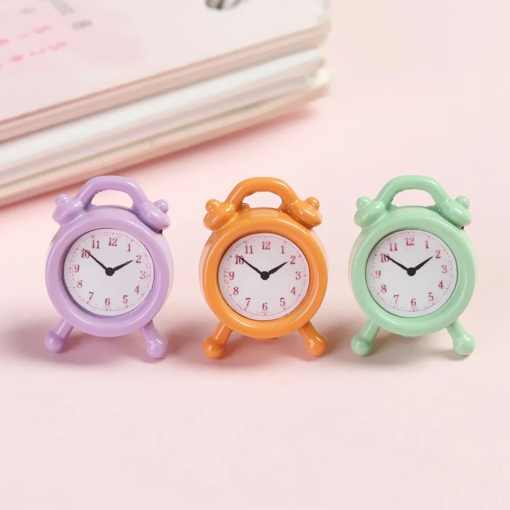 

1 шт. масштаб 1:12 Кукольный будильник металлический 15*10 мм мини домашний декор кухня искусственный кукольный домик Миниатюрная игрушка 10 цветов