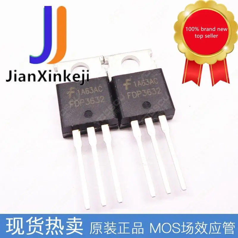 

10pcs 100% orginal new Straight plug FDP3632 field effect tube N channel 100V 80A straight plug TO220