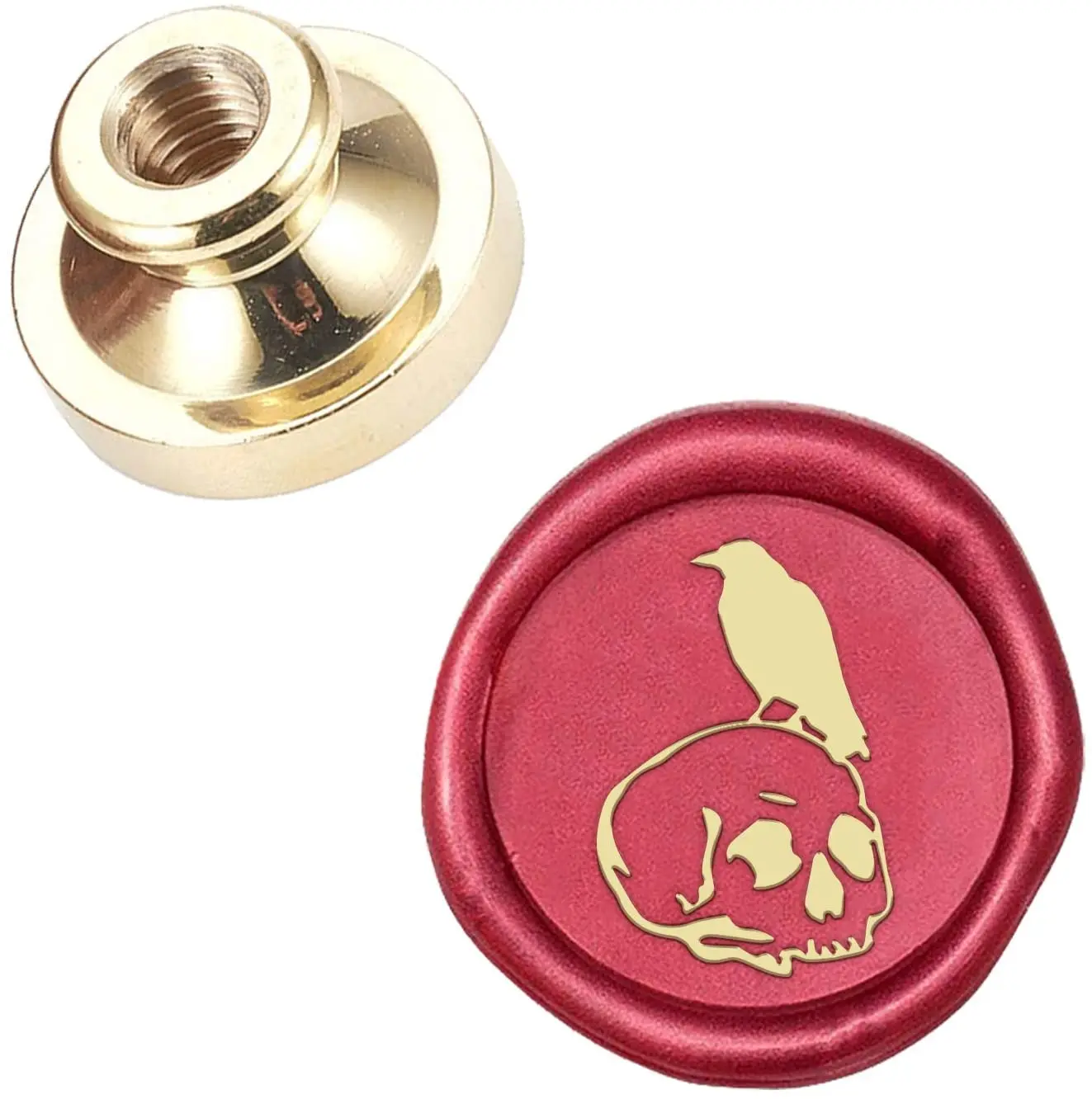 

1 PC Wax Seal Stamp Head Crow Removable Sealing Brass Stamp Head 25mm for Creative Gift Envelopes Invitations Cards Decoration