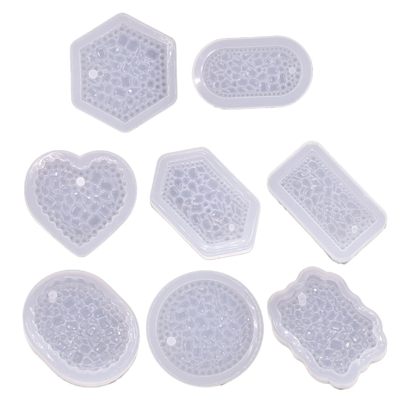 

Keychain Pendant Silicone Mold Epoxy Resin Casting Mould Diamond Listing Molds