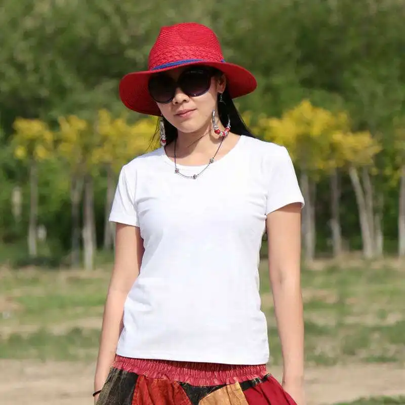 

Fashion Logo Printing T Shirts Women's red Short Sleeve Fashion 100% cotton Female T-Shirts