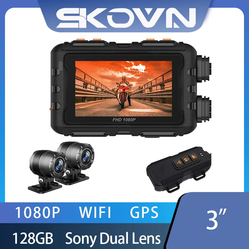 

3 дюймовый мотоцикл GPS 1080P видеорегистратор с Wi-Fi водонепроницаемый рекордер с ночным видением видеорегистратор аксессуары