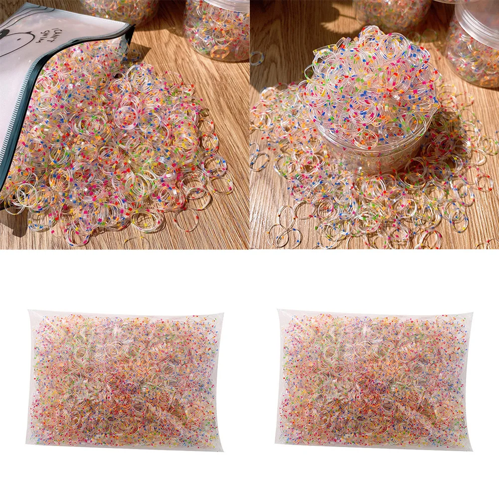 

1000Pcs/Lot Small Hair Ties Gum Colorful Clear Rubber Band Head Rope Hair Accessories Mini Elastic Hair Bands For Baby Girls