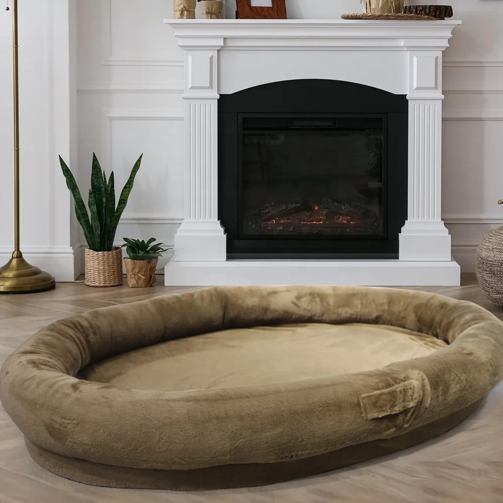 

Giant Warming Cozy Faux dog bed Large Bean Bag Bed for Humans Bean Bag Human Sized Large Dog Bed for Adults Pets